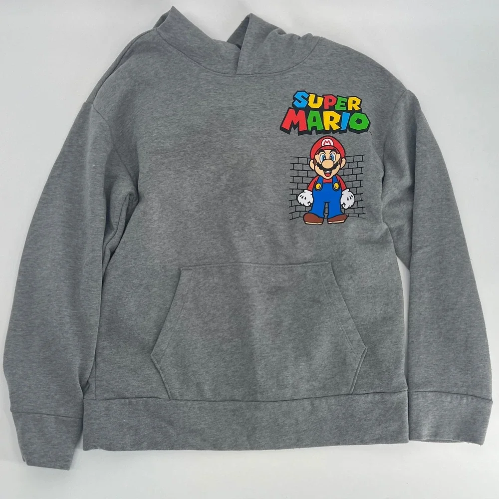 Kids Old Navy Super Mario Hoodie Set Gray and Cream Casual Size XL‎ 14-16